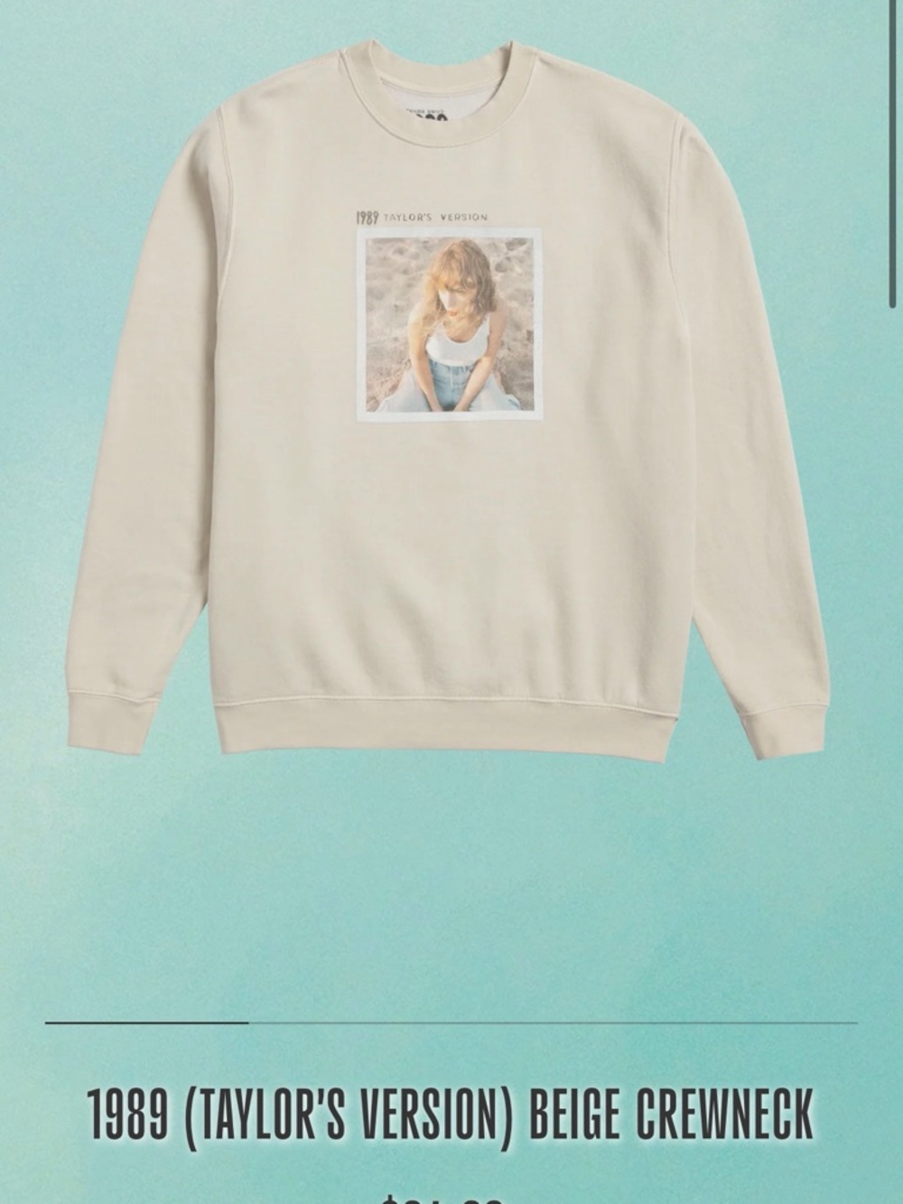 SOLD OUT Taylor Swift Cream 1989 Graphic Crewneck
